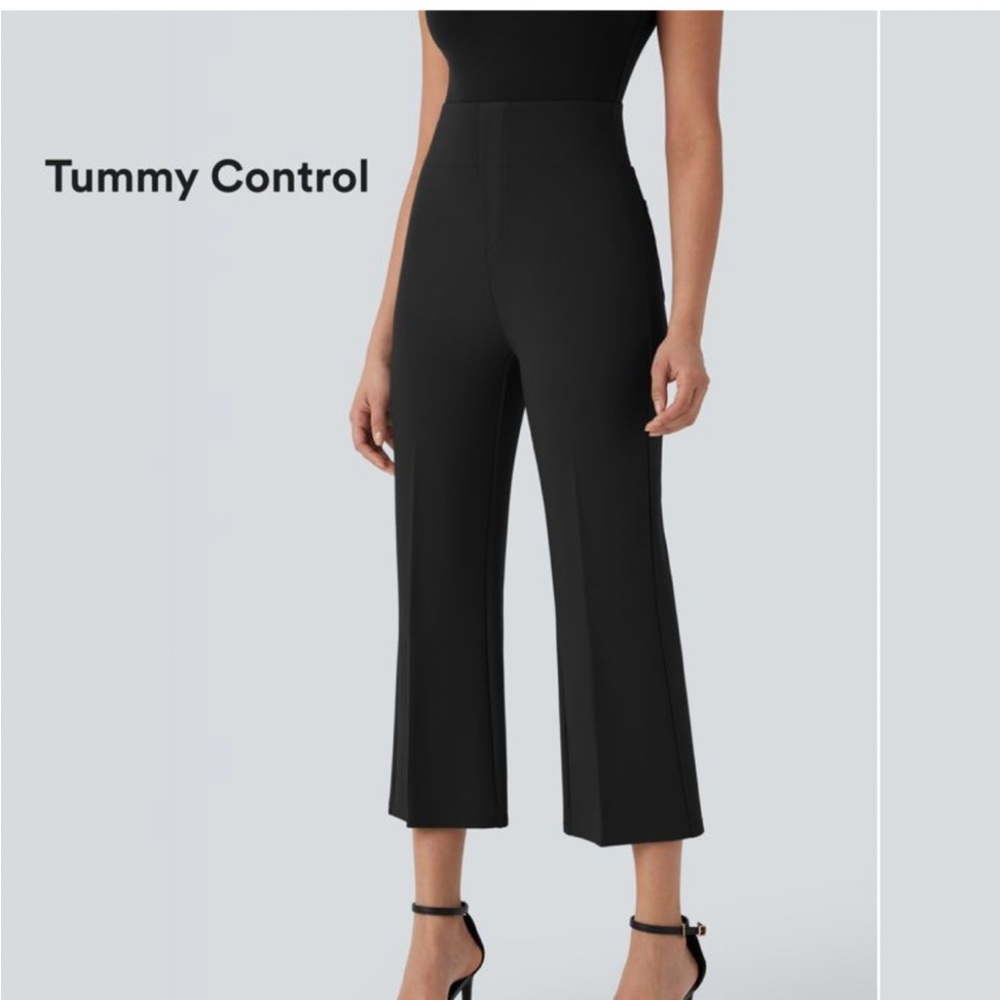 HALARA Black Ankle Pants with Tummy Control
